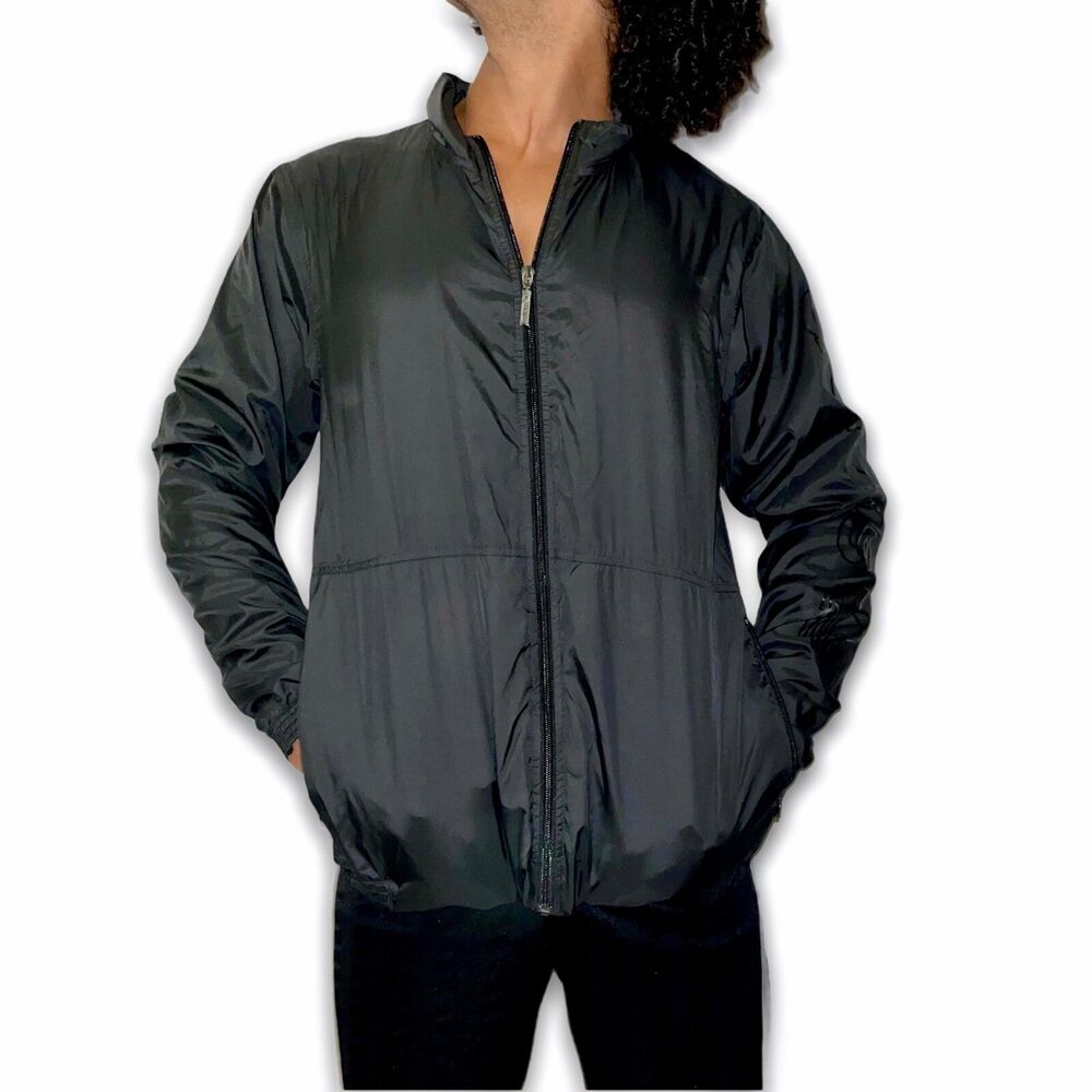 Adidas Vintage Rare Essentials Jacket Windbreaker Skateboarding Black Cal Surf